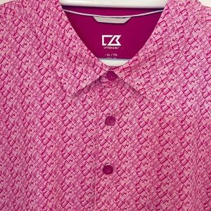 Men’s Cutter & Buck Pink Golf Polo Shirt~Gently Used~Size XL